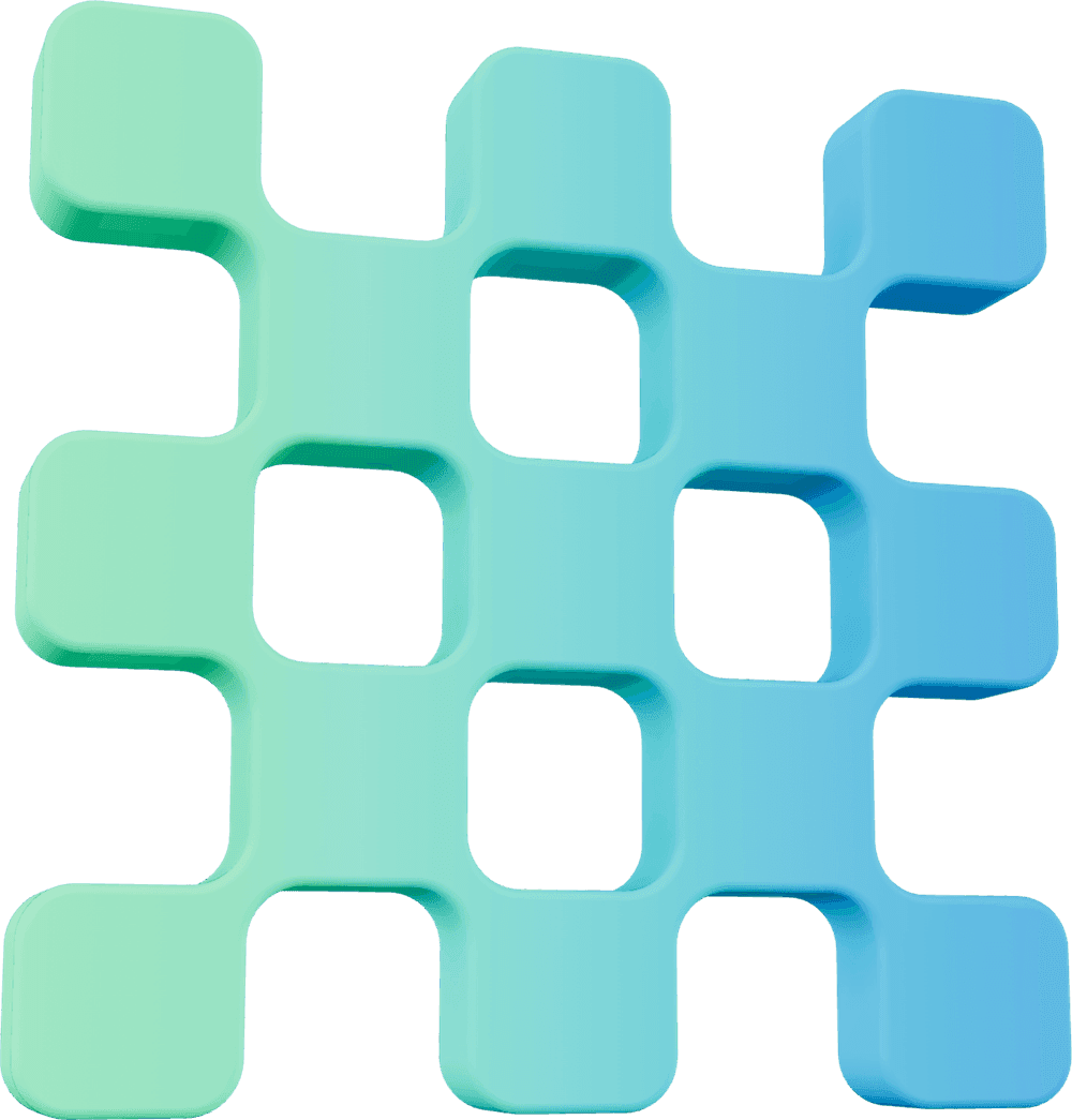 3D Mint Grid Sculpture